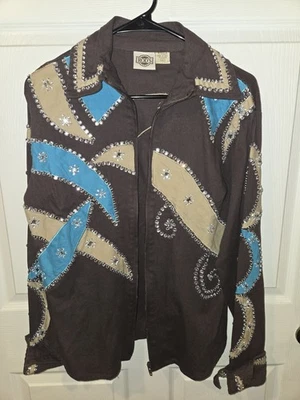 Rod's Western Rodeo Wear Brown Embellished Jacket Size Large Women's Vintage - Image 1 of 4