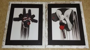 2 Brian Jungen 11"x14" framed Nike Air Jordan traditional aboriginal art masks - Picture 1 of 1