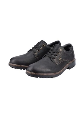 Rieker Herren Schnürschuhe Halbschuhe Businessschuhe Leder Schuhe B4610 schwarz