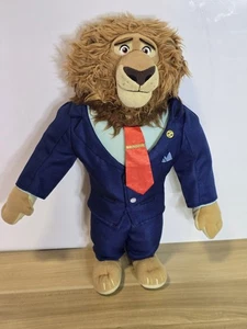 Disney Store Zootropolis Mayor Lionheart Soft Plush Toy 16" Lion Wearing Suit. - Picture 1 of 7