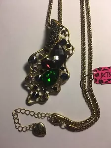 Betsey Johnson MULTI-COLOR crystal Rhinestone Leaves Big necklaces-fj41217 - Picture 1 of 3
