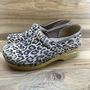 Dansko Clogs Womens Size 8 EU 38 Leopard Print Suede Professional Walking Shoes - Picture 1 of 10