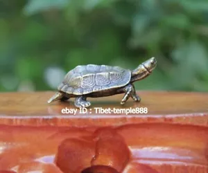  Pure Bronze Amulet Tortoise Turtle Chinese Wealth Fengshui Animal sculpture - Picture 1 of 12