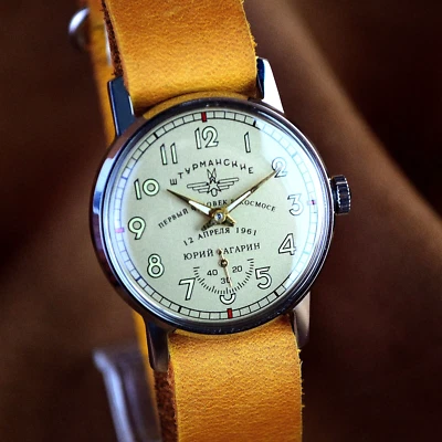 Reloj Pulsera Mecánico Soviético Vintage Pobeda Yuri Gagarin Sturmanskie URSS Foto 1 de 4