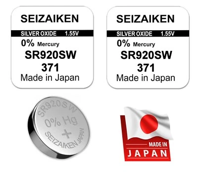 Pile SR920SW 371 - Lot de 2 Piles pour Montre - Seiko Seizaiken - Made In Japan