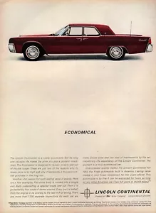 1963 Lincoln Continental "Economical" Original Farbanzeige - Bild 1 von 1