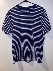 Polo Ralph Lauren - Uomo Large - Righe Blu e Bianco - Adattamento slim personalizzato  - Foto 1 di 4