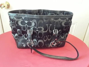 CARTERA DELANTERA GALERÍA NEGRA/gris firma coach #f0849-f13053 p841 - Imagen 1 de 10