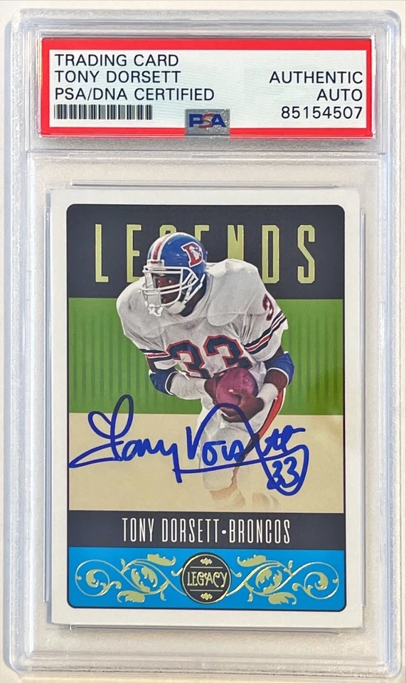 2023 Panini Legacy Tony Dorsett Legends Broncos Signed Auto Card #148 PSA DNA - Image 1 of 1