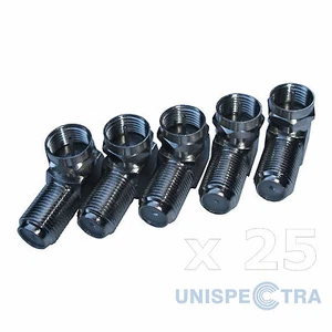 25 x F PLUG TO SOCKET RIGHT ANGLED 90 DEGREE ADAPTOR SATELLITE VIRGIN CONNECTOR - Picture 1 of 1
