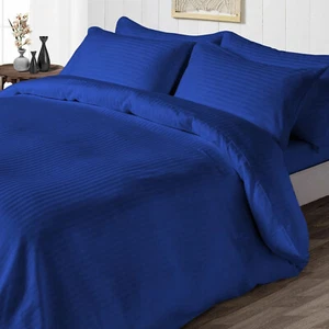 1200 THREAD COUNT 100% COTTON 5 PCs DUVET SET+FLAT SHEET STRIPE COLORS US SIZES - Picture 1 of 25