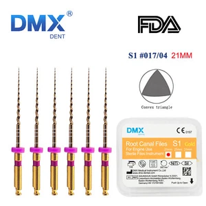 6Pcs DMXDENT Dental Endodontics NiTi Rotary File Engine Use Files S1 21MM - Imagen 1 de 1