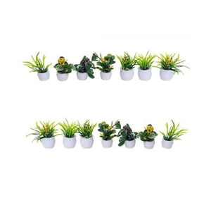 Dollhouse Miniature Plants Mini Potted Plant Bonsai Flower Model Tiny Fake Green - Picture 1 of 5