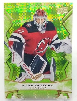 2022-23 Upper Deck Ice VITEK VANECEK Green Parallel New Jersey Devils #38 Hockey - Image 1 of 4