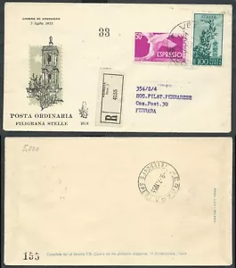 1955 ITALIA FDC VENETIA 255/2 ESPRESSO E POSTA AEREA TIMBRO ARRIVO - CG - Picture 1 of 1