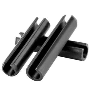 M5 M6 M8 M10 Spring Pins Split Tension Roll Pin - Black Zinc Plated Carbon Steel - Picture 1 of 6