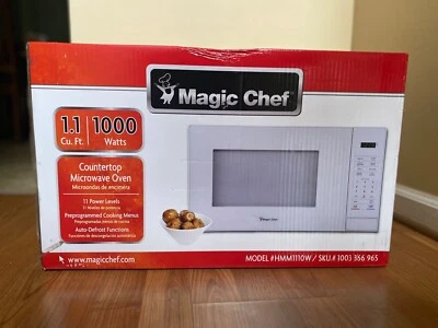 Magic Chef 1.1 cu. ft. Countertop Microwave in white. Brand new sealed box. - Image 1 of 4