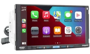 JENSEN 7” TOUCHSCREEN DOUBLE-DIN RECEIVER w/WIRELESS APPLE CARPLAY, ANDROID AUTO - Picture 1 of 6