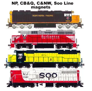 Northern Pacific, CB&Q, Chicago & North Western, Soo Line magnets Andy Fletcher - Picture 1 of 1