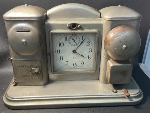 Rare Antique Darche Hospital Model Alarm Clock 1910 Light Bank & Button Cover
