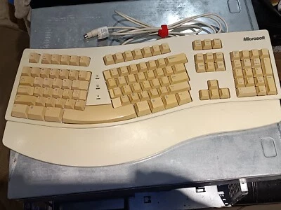 Vintage Microsoft 58221 Ergonomic PS/2 First Generation Natural Keyboard - Image 1 of 4
