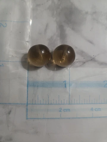 2 Antique Yellow Colored Glass Buttons Hand made H502 1 pair FREE SHIPPING Cover