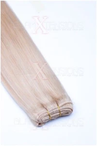 #60 weißblond 100% Echthaar Weft Haarverlängerung Extensions Echthaartresse - Bild 1 von 1