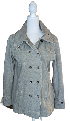 VETEMENTS Ezekiel ~ Giacca con cappuccio ~ Taglia S ~ Tweed grigio ~ abbottonato ~ Manica lunga ~ Tasche