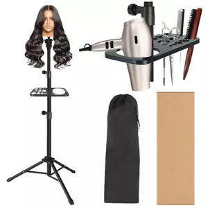 50 Inch Heavy Duty Wig Stand Tripod with Tray Adjustable Mannequin Head Stand... - Picture 1 of 11