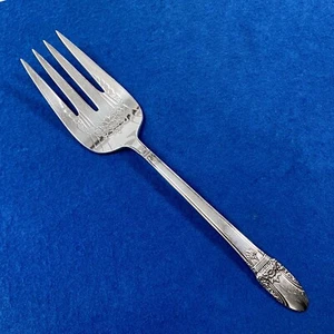 First Love Engraved Design Serving Fork by 1847 Rogers Silver-Plate - Monogram M - Picture 1 of 2