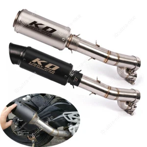 For BMW S1000RR 2017 2018 Mid Exhaust Pipe Slip On 51mm Mufflers No DB Killer - Picture 1 of 12