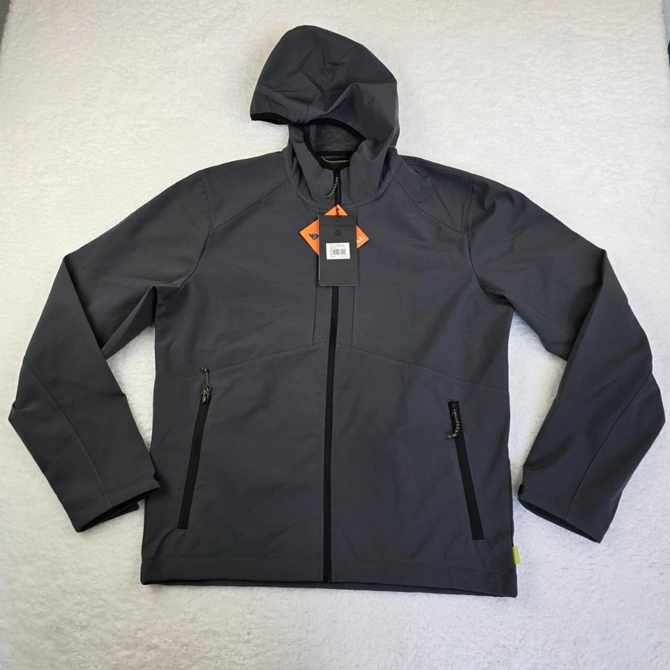 Hawke & Co Hooded Soft Shell Jacket Men's Size M Carbon Full Zip Zipper Pockets - Image 1 of 4