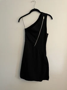 Stella McCartney one shoulder asymmetrical mini dress zipper xs IT 34 black - Picture 1 of 9