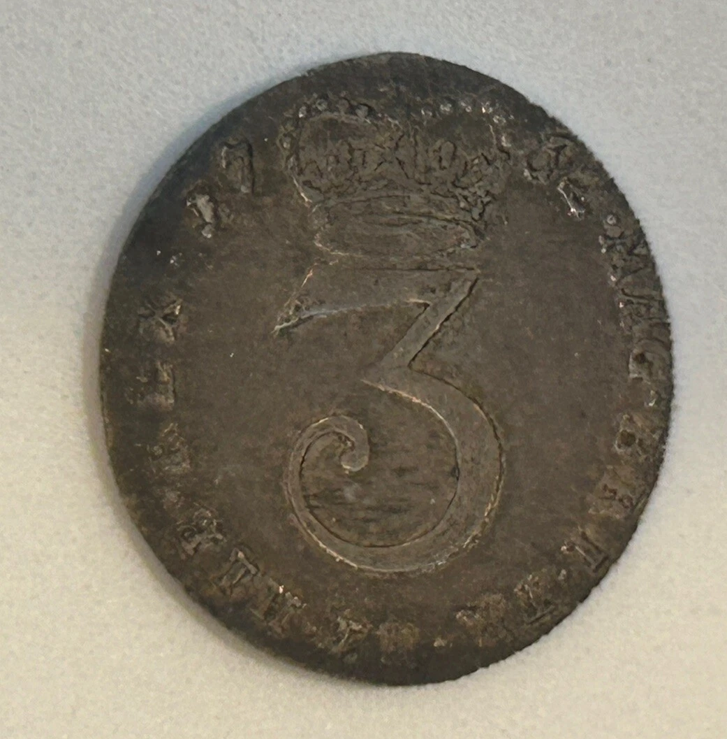 英国1762年ジョージ3世 3ペンス 銀貨 英国1762年ジョージ3世 3ペンス 銀貨 英国1762年ジョージ3世 3