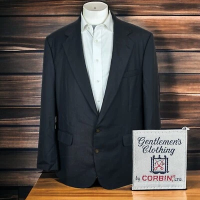 Куртка мужская Corbin Blazer куртка 46L темно-синяя бронзовые металлические пуговицы - Изображение 1 из 4