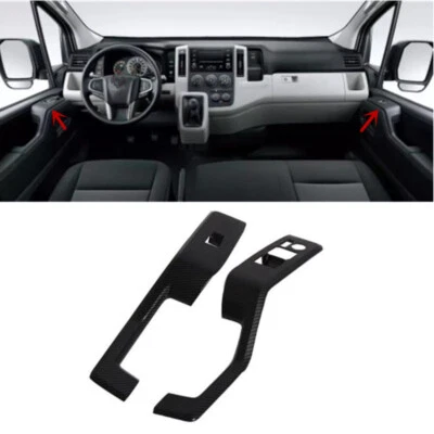 Carbon Fiber 2X Window Lift Switch Panel Cover Trim For Toyota HIACE 2019-2024 — 第 1/4 张图片
