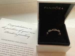 GENUINE PANDORA SILVER POD RING WITH BLACK STONES RETIRED & RARE SIZE 52 925 ALE - Picture 1 of 4