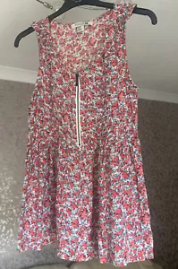 Forever 21 Pink Red White Floral Top Zip Detail Size M (10-12) - Picture 1 of 6