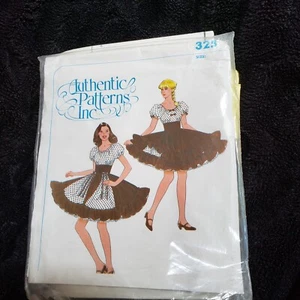 Authentic Patterns 325 Square Dance Dress & Overskirt Sz 12 14 16 CUT TO SIZE 16 - Picture 1 of 12