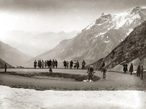 Snow on Galibier by Presse 'E Sports Vintage Tour de France Art Print 24x18 In - Picture 1 of 2