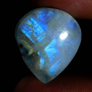 Großhandel 23,15Cts. Natürlicher seltener weißer Regenbogen Mondstein Birne Cabochon Edelstein - Bild 1 von 3