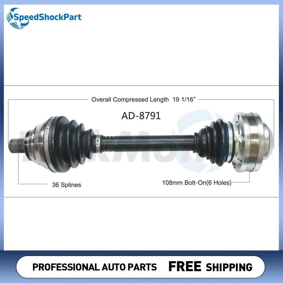 Eje delantero izquierdo CV para Volkswagen Golf R 2,0 L 2012 2013 2015-2019 Foto 1 de 1