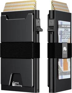 Cartera con tarjeta inteligente para hombre delgada: billetera minimalista para hombre - bloqueo RFID emergente - Imagen 1 de 12