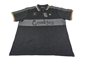 Cookies Worldwide Polo Herren 3XL schwarz Spruch Patch Kurzarm neu mit Etikett - Bild 1 von 13