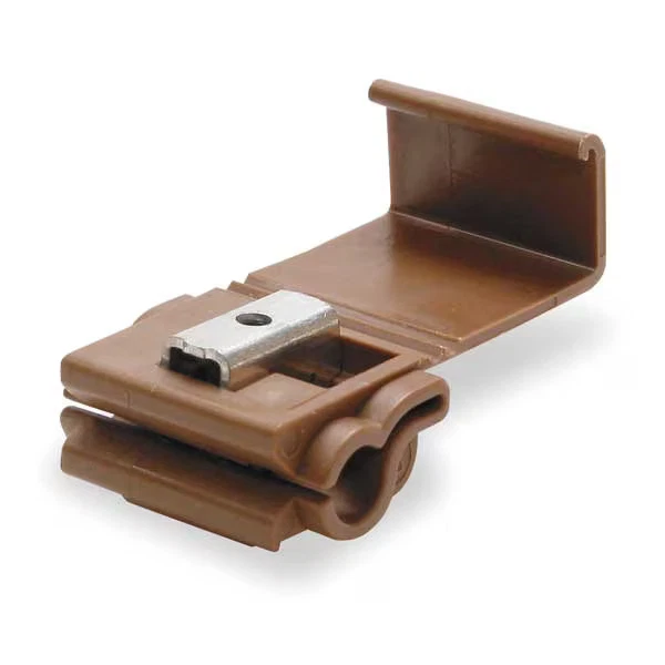 Insulation-Displacement Wire Connector, 10 AWG Max, 2 Port, Brown, Polypropylene - Image 1 of 4