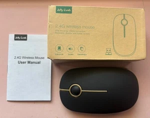 New Jelly Comb 2.4G Wireless Slim Mouse Black & Gold Computer Optical - Picture 1 of 1