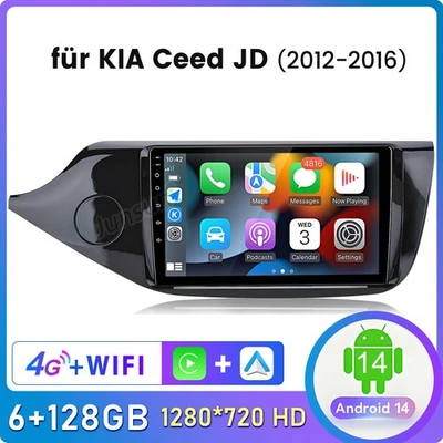 128G Android14 CarPlay Autoradio für Kia Ceed JD 2012-2017 GPS Navi WIFI SWC DAB - Bild 1 von 4