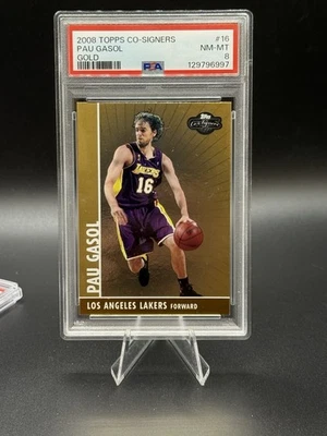 2008-09 Topps Co-Signers Gold Pau Gasol 67/99 PSA 8 POP 1 Lakers Rare - Image 1 of 2
