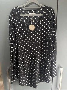 Apricot NWT Womens Black and White Polka Dot Long Sleeve Teired Blouse Size 16 - Picture 1 of 6