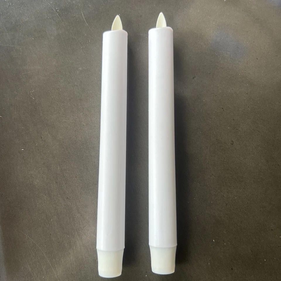 Velas cónicas a batería sin llama Luminara mecha móvil remota blancanieves 8" Foto 1 de 4